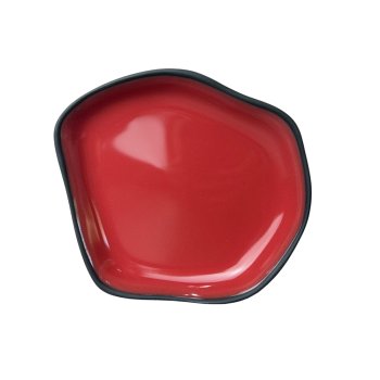 Prato Conceito sobremesa vermelho / preto 18,5 cm - Studio Germer Segunda Linha