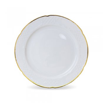 Flora Prato Sobremesa com Filete de Ouro 20cm