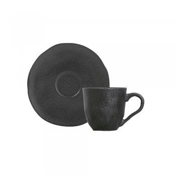 Preto Matte Xicara Café com Pires Orgânico 120ml