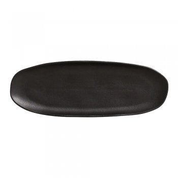 Orgânico Preto Matte Travessa Oval Rasa G 36x13cm