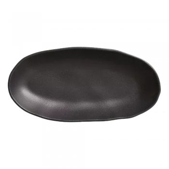 Orgânico Preto Matte Travessa Oval Funda G 32x16cm