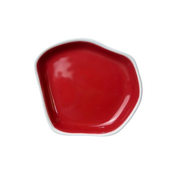 Prato Conceito sobremesa vermelho / branco 18,5 cm - Studio Germer