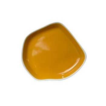 Prato Conceito sobremesa amarelo / branco 18,5 cm - Studio Germer