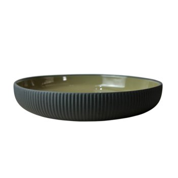 Prato Gamela G verde oliva / preto com relevo 25,5 x 5 cm - Studio Germer