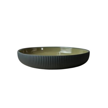 Prato Gamela P verde oliva / preto com relevo 21 x 4,5 cm - Studio Germer