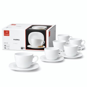 Conjunto Parma 6 xícaras 220ml com pires - Bormioli