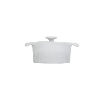 Assar e Servir Cocotte Branco com tampa 14 x 10 cm 200 ml 2ª Linha