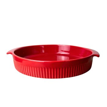 Assar e Servir travessa redonda vermelha 29 X 25,5 X 4,8 cm 1280 ML 2ª linha