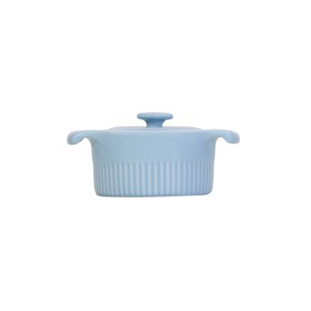 Assar e Servir Cocotte azul com tampa 14 x 10 cm 200 ml 2ª Linha