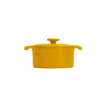 Assar e Servir Cocotte amarelo com tampa 14 x 10 cm 200 ml 2ª Linha