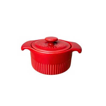 Assar e Servir Cocotte vermelha com tampa 14 x 10 cm 200 ml 2ª Linha