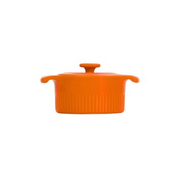 Assar e Servir Cocotte Laranja com tampa 14 x 10 cm 200 ml 2ª Linha