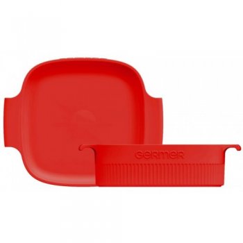 TRAVESSA ASSAR E SERVIR QUADRADA VERMELHO 21X21X6,5 1600 ML