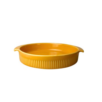 Assar e Servir travessa refratária redonda amarela 21 x 4 cm 1000 ml 2ª linha